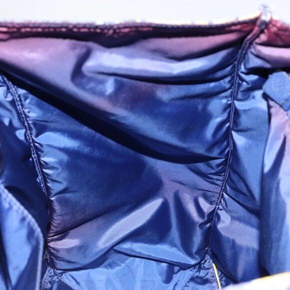 PRADA Tote Bag Nylon Leather Blue Silver Auth 147405 - Picture 13 of 16